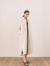 Women's Longline Linen Shirt Jacket with Utility Pockets and Button Closure – Lightweight Outerwear